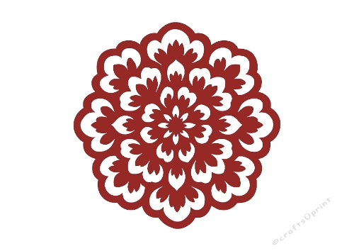 Floral Mandala Silhouette Design