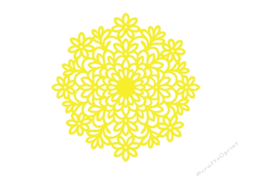 Floral Mandala Silhouette SVG Design