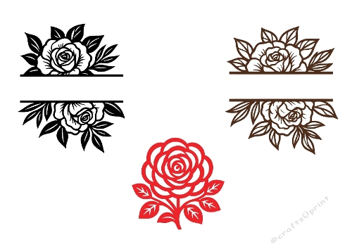 Rose Silhouette Floral SVG Bundle