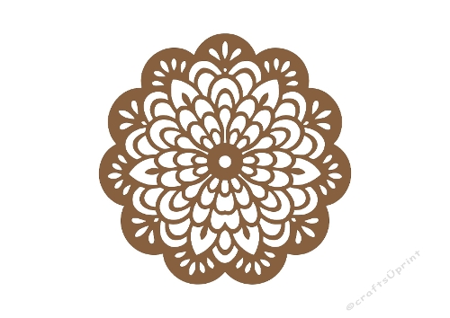 Floral Mandala Cut File – Intricate Symmetrical Design in SVG & Silhouette Formats