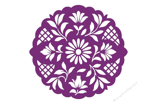 Floral Mandala Round Cut File – Intricate SVG & Silhouette Design