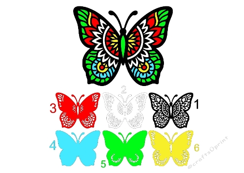 Layered 3D Butterfly Kit – Multilayer SVG & Silhouette Cutting File