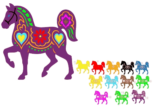 Layered 3D Decorative Horse – Multilayer SVG & Silhouette Cutting File Kit