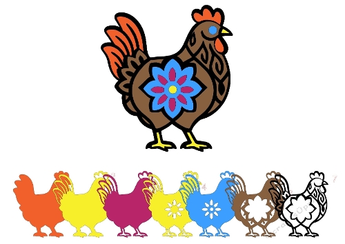 Layered 3D Decorative Chicken – Multilayer SVG & Silhouette Cutting File Kit