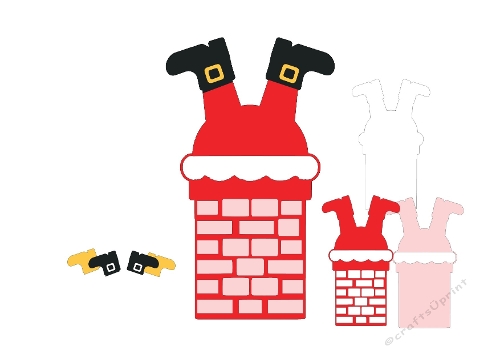 Layered Santa in Chimney – Multilayer SVG & Silhouette Cutting File