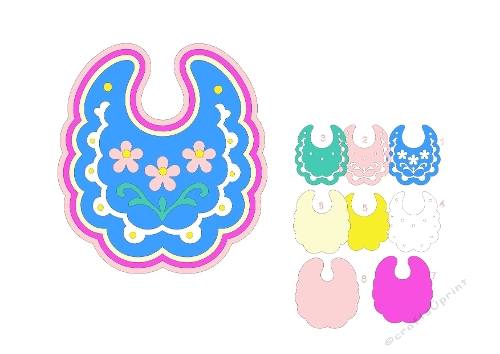 Layered 3D Baby Bib – Multilayer SVG & Silhouette Cutting File