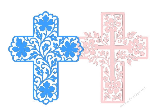 Floral Cross Cutting File Kit – Layered SVG & Silhouette Designs