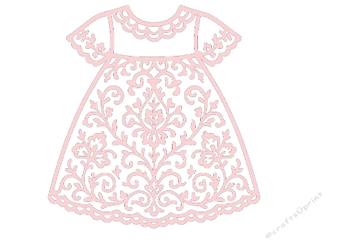 Elegant Floral Dress – Decorative SVG & Silhouette Cutting File