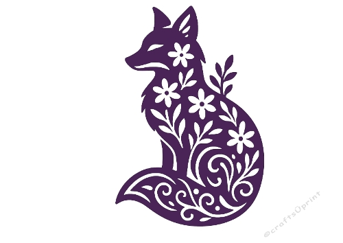 Floral Fox Silhouette – Decorative SVG & Silhouette Cutting File