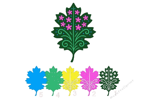 Floral Leaf Silhouette – Decorative SVG & Silhouette Cutting File