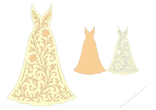 3D Layered Floral Gown – Elegant Multilayer SVG & Silhouette Cutting File