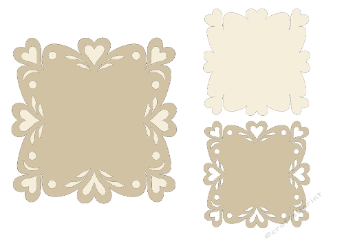 3D Decorative Square Panel – Layered Heart & Floral SVG Cutting File