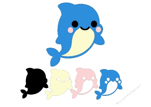 Cute Dolphin Silhouette – Cartoon SVG & Silhouette Cutting File