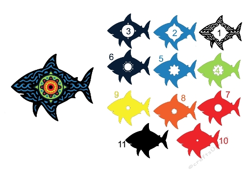 3D Decorative Fish – Layered Mandala Style SVG Cutting File