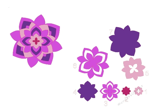 3D Layered Flower – Geometric Petal Mandala SVG Cutting File