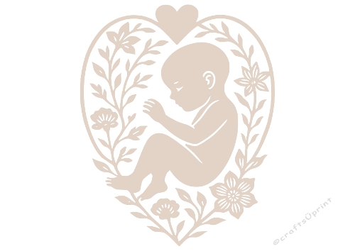 Baby in Heart Cutting File