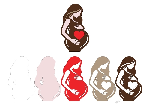 Pregnant Woman Silhouette Cutting File