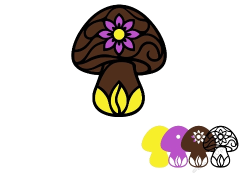 3D Layered Mushroom Mandala | Decorative Fantasy Design | SVG and Silhouette Files