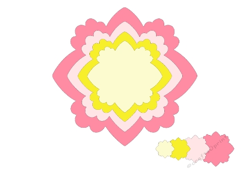 Layered Geometric Flower Cutout 