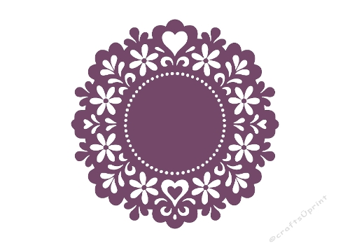 Decorative Floral Heart Circle