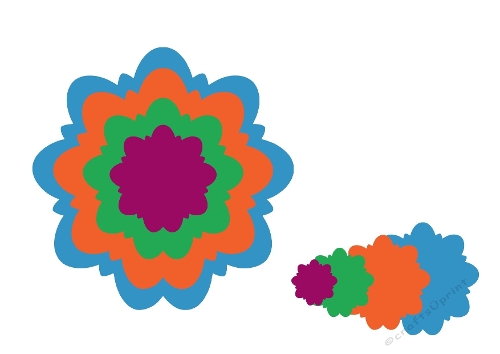 3D Layered Flower Set | Scalloped Petal Cutting Files  