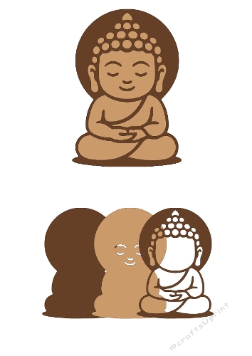 3D Layered Buddha Silhouette | Meditative Decorative Design | SVG and Silhouette Files