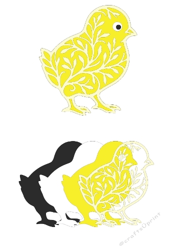 3D Layered Chick | Cute Decorative Cut File | SVG and Silhouette Files