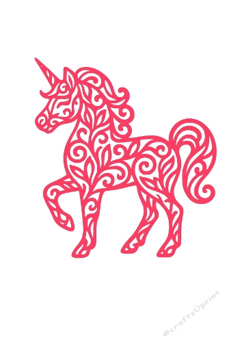 Decorative Unicorn Cut File | Ornamental Fantasy Design | SVG and Silhouette Files