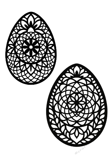 Decorative Egg Duo | Intricate Mandala Cut Files | SVG and Silhouette Files
