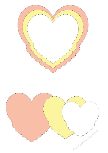 Layered Heart Shape Kit | Decorative Cut Files | SVG and Silhouette Files
