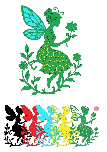 3D Layered Fairy Set | Decorative Fantasy Cut File Kit | SVG and Silhouette Files
