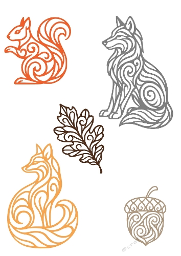 Forest Silhouette Set | Decorative Nature Cut File Kit | SVG and Silhouette Files