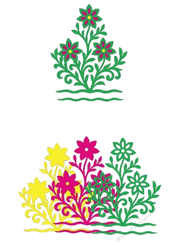 3D Layered Floral Border | Decorative Cut File Shape | SVG and Silhouette Files