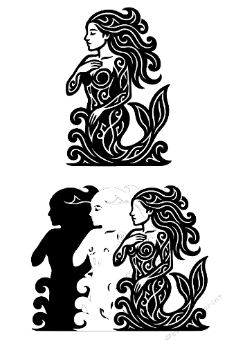 3D Layered Mermaid | Decorative Cut File | SVG and Silhouette Files