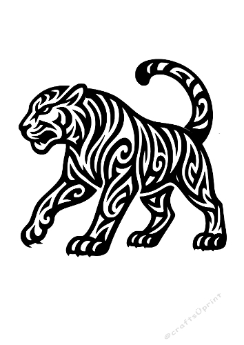 3D Layered Tiger | Tribal Animal Cut File | SVG and Silhouette Files