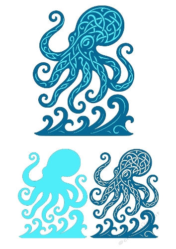 Octopus 3D Silhouette SVG Cutting File