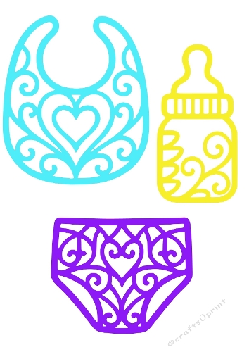 Baby Essentials Kit | Decorative Cut File Set | SVG and Silhouette Files