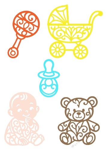 Baby Elements Kit | Decorative Cut File Set | SVG and Silhouette Files