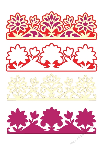 3D Floral Borders Kit | Layered Cut File Set | SVG and Silhouette Files
