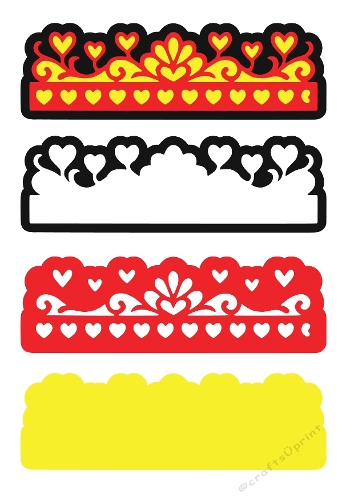 3D Heart Borders Kit | Layered Romantic Cut File | SVG and Silhouette Files