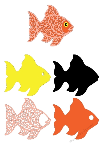 3D Fish Silhouette Kit | Layered Decorative Cut File | SVG and Silhouette Files