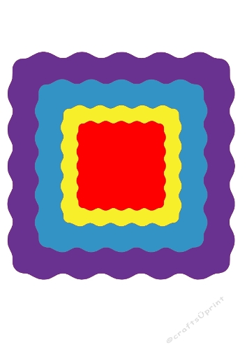 3D Wavy Frame Layers | Layered Decorative Cut File | SVG and Silhouette Files