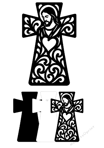 3D Ornamental Cross | Layered Religious Cut File | SVG and Silhouette Files