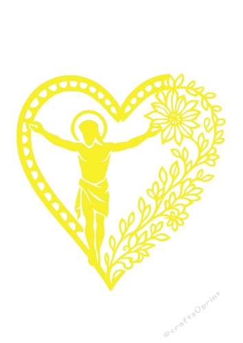 Sacred Heart Silhouette | Religious Cut File | SVG and Silhouette Files