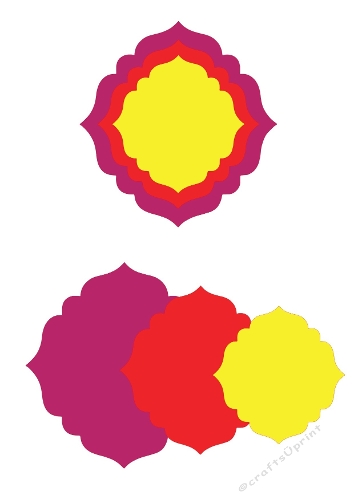 3D Floral Mandala Shape | Layered Decorative Cut File | SVG and Silhouette Files