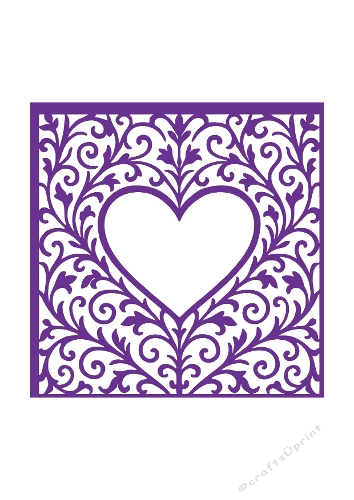 Ornamental Heart Frame | Decorative Cut File | SVG and Silhouette Files