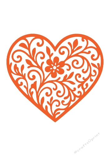 Floral Ornamental Heart | Decorative Cut File | SVG and Silhouette Files