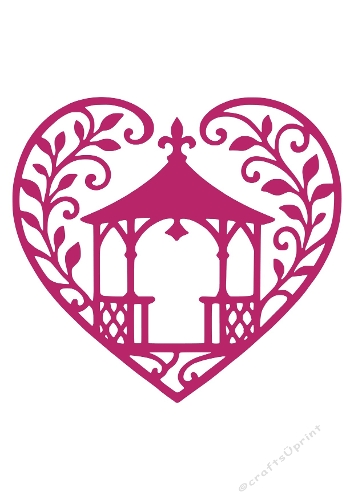 Gazebo Heart Ornament | Decorative Cut File | SVG and Silhouette Files