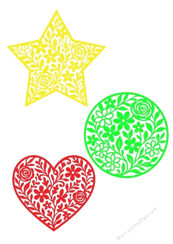 Floral Geometric Shapes | Decorative Cut File | SVG and Silhouette Files