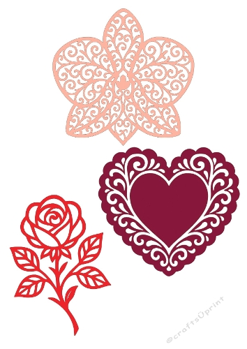 Floral Ornament Trio | Decorative Cut Files | SVG and Silhouette Files